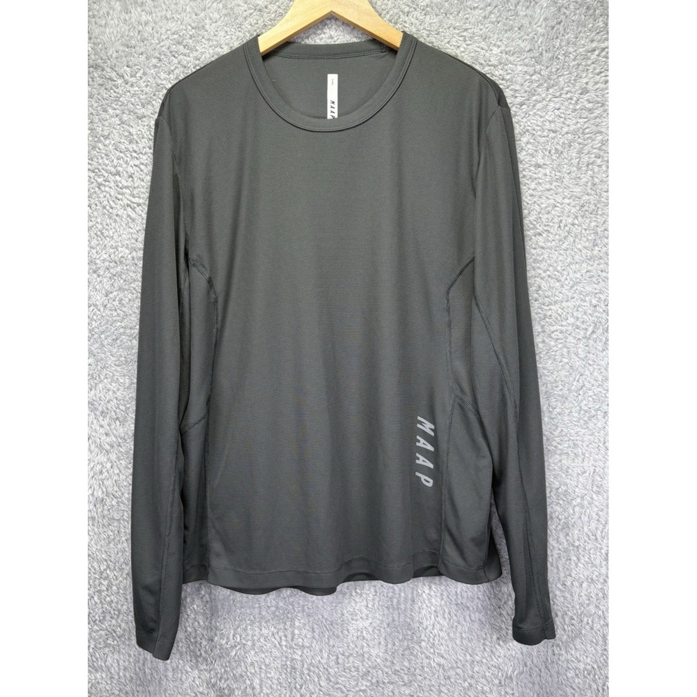 MAAP Mens Alt_Road Ride LS Tee 2.0 Gray XL Long Sleeve Cycling Pullover